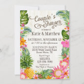 Invitation Luau Hawaiian Beach Douche Rustique Couples (Devant)