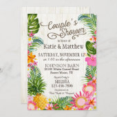 Invitation Luau Hawaiian Beach Douche Rustique Couples (Devant / Derrière)