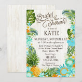 Invitation Luau Hawaiian Beach Fête des mariées rustique (Devant / Derrière)