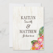 Invitation Luau Hawaiian Beach Mariage rustique (Dos)