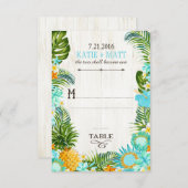 Invitation Luau Hawaiian Mariage Beach Rustic Place Card (Devant / Derrière)