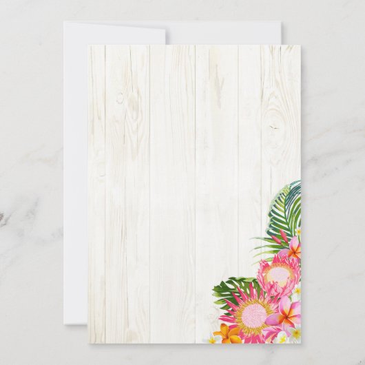 Invitation Luau Hawiian Beach Rustique Bachelorette Party (Dos)