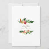 Invitation Luau Jardin tropical Espagnol 1er anniversaire Bap (Dos)