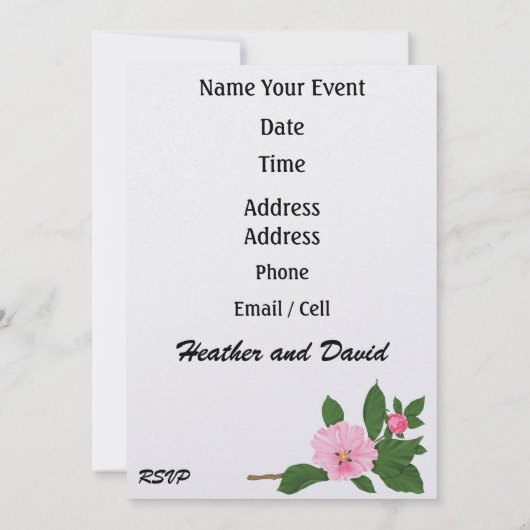 Invitation Luau par SRF (Dos)