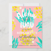 Invitation Luau party Aloha ananas premier anniversaire (Devant)