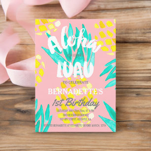 Invitation Luau party Aloha ananas premier anniversaire