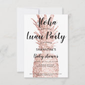 Invitation Luau party Aloha baby shower ananas parties scinti (Devant)