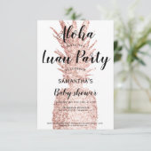 Invitation Luau party Aloha baby shower ananas parties scinti (Debout devant)