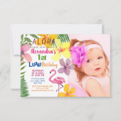 Invitation Luau Photo 1er anniversaire (Devant)