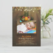 Invitation Luau Pineapple Tropical 1 Baby Birthday Photo (Debout devant)