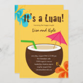 Invitation Luau Showparty ou fiançailles (Devant / Derrière)