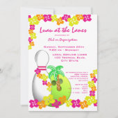 Invitation Luau Theme Bowling (Devant)