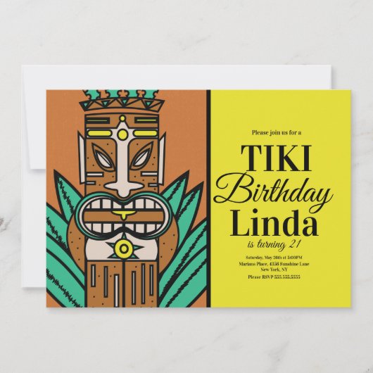 Invitation Luau Tiki Jungle fête d'anniversaire (Devant)