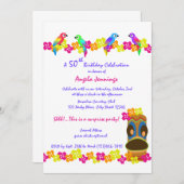 Invitation Luau tropical (Devant / Derrière)