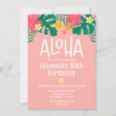 Invitation Luau tropical 10e anniversaire (Devant)