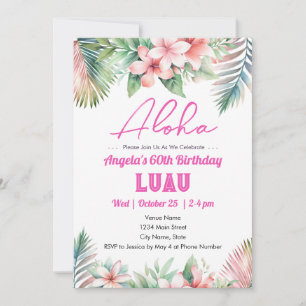 Invitation Luau Tropical 60 ans Anniversaire