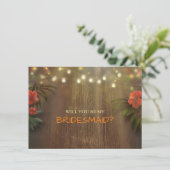 Invitation Luau Tropical Beach Lights Floral Bridesmaid (Debout devant)