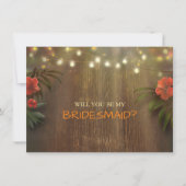 Invitation Luau Tropical Beach Lights Floral Bridesmaid (Devant)