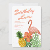 Invitation Luau Tropical Birthday Party (Devant)