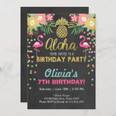 Invitation Luau tropical d'anniversaire d'invitation de (Devant / Derrière)