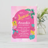 Invitation Luau tropical et coloré (Debout devant)