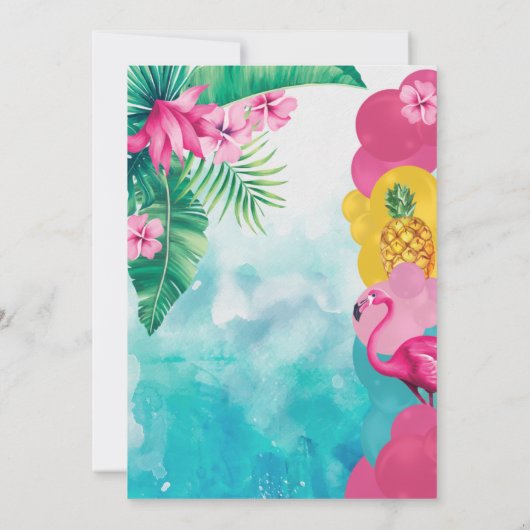 Invitation Luau tropical et coloré (Dos)