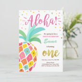 Invitation Luau tropical Hawaï d'anniversaire (Debout devant)