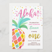 Invitation Luau tropical Hawaï d'anniversaire (Devant / Derrière)