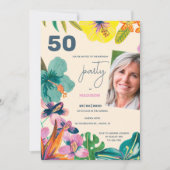Invitation Luau Tropical Luau Floral été fête d'anniversaire (Devant)