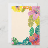 Invitation Luau Tropical Luau Floral été fête d'anniversaire (Dos)