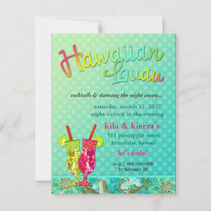 Invitation Luau Turquoise d'Hawaï