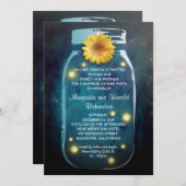 Invitation Lucioles et pot Mason rustique Anniversaire de mar (Devant / Derrière)