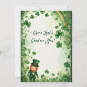 Invitation Luck Of Irish Shamrocks Rainbow Leprechaun Funky  (Dos)
