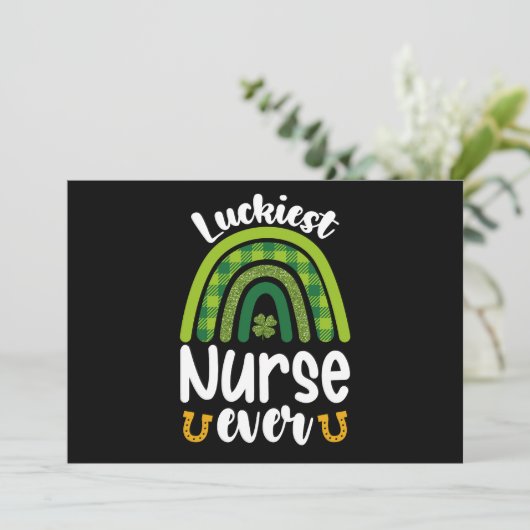 Invitation Luckiest Nurse Ever St Patrick's Day (Debout devant)