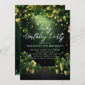 Invitation Lucky anniversaire de enfant party st Patrick invi (Devant / Derrière)