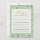 Invitation Lucky Charm Baby Shower Advice Card (Devant)