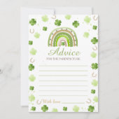 Invitation Lucky Charm Baby Shower Advice Card (Devant)