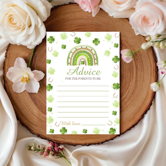 Invitation Lucky Charm Baby Shower Advice Card
