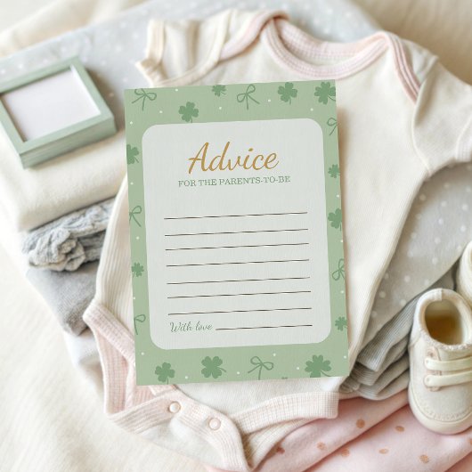 Invitation Lucky Charm Baby Shower Advice Card