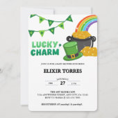 Invitation Lucky Charm Shamrock St. Patrick's Day Baby shower (Devant)
