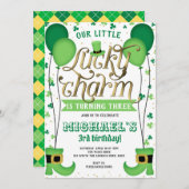 Invitation Lucky Charm, St Patrick's Day, Anniversaire (Devant / Derrière)