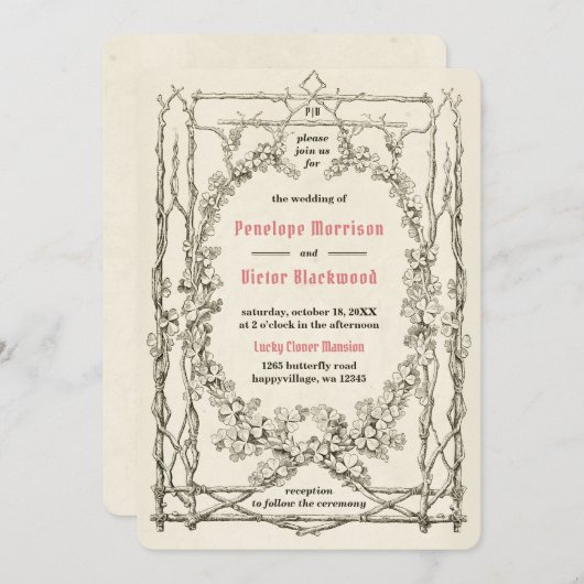 Invitation Lucky Clover (Devant / Derrière)