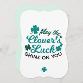 Invitation Lucky Clover Charm - Puisse la chance du Clover Sh (Devant / Derrière)