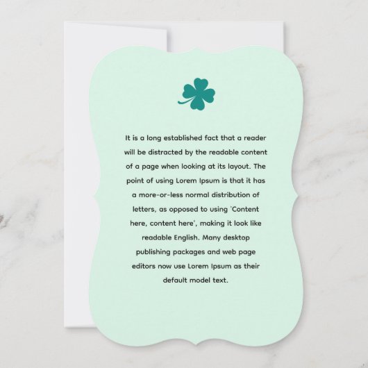 Invitation Lucky Clover Charm - Puisse la chance du Clover Sh (Dos)