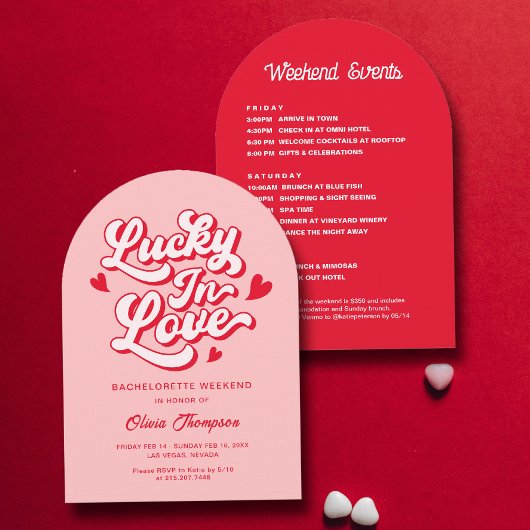 Invitation Lucky en amour Bachelorette Party