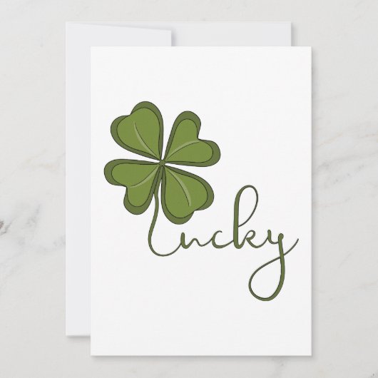 Invitation Lucky Four Leaf Clover (Devant)