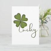 Invitation Lucky Four Leaf Clover (Debout devant)