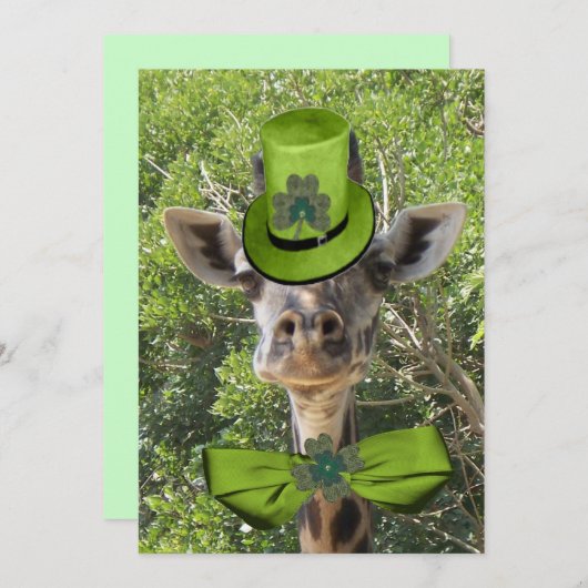 Invitation Lucky Giraffe (Devant / Derrière)