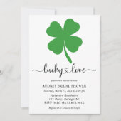 Invitation Lucky in Love Baby Shower au Trèfle Vert (Devant)
