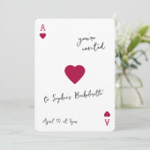 Invitation Lucky In Love Bachelorette Ace Of Hearts (Debout devant)